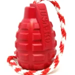 USA-K9 Grenade Durable Rubber Chew Toy, Treat Dispenser, Reward Toy, Tug Toy, and Retrieving Toy
